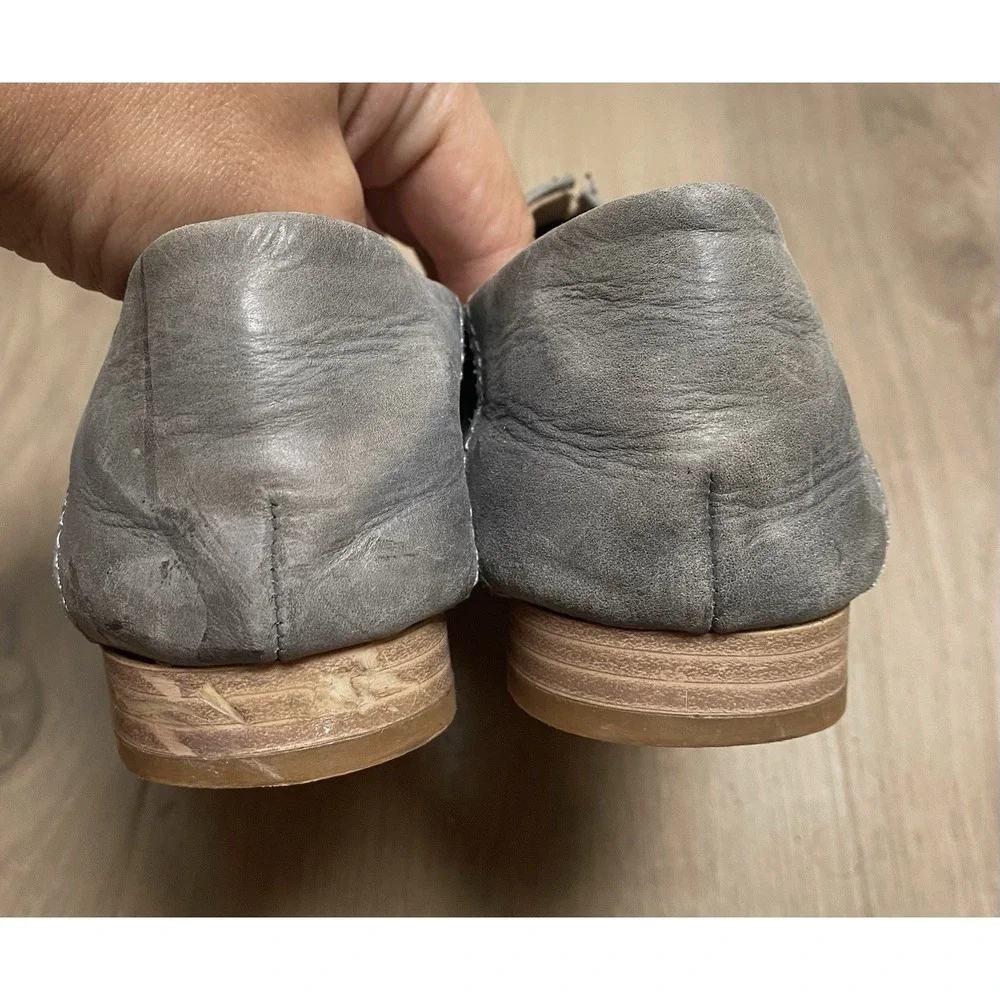 Boc‎ Born Womens Blue Gray Suree Loafers Leather Slip On Shoes Size 6.5